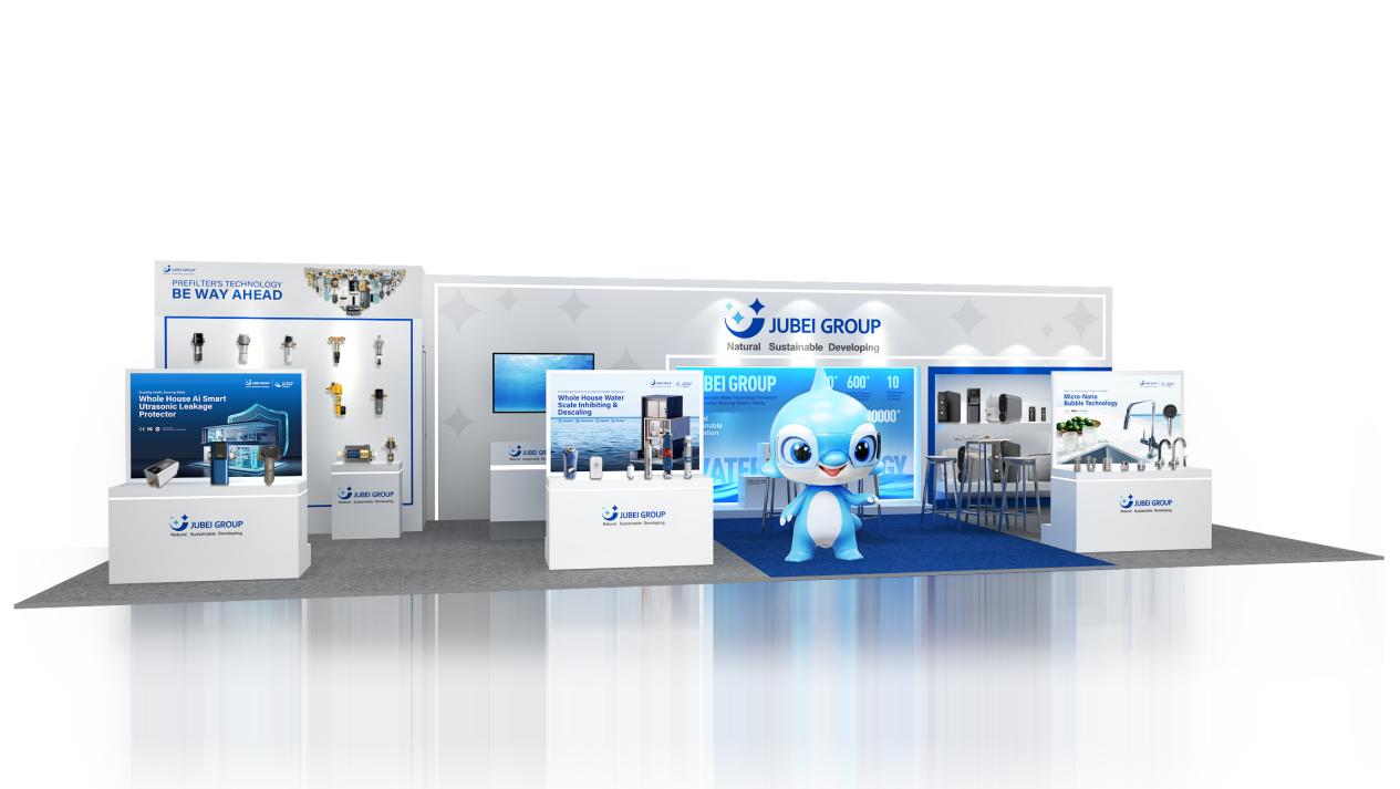 Vom 6. bis 9. November 2022 trat die Jubei Group mit dem Maskottchen Shui Bei Bei auf der Aquatech in den Niederlanden auf
